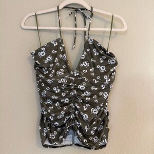 NWT! Anthropologie Porridge Malena Tie-Neck Ruched Tank Top Large